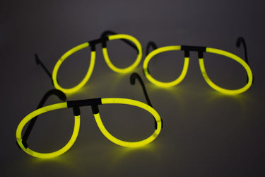 Yellow Glow Stick Eye Glasses Bracelets Bulk Pack- 50 Pairs